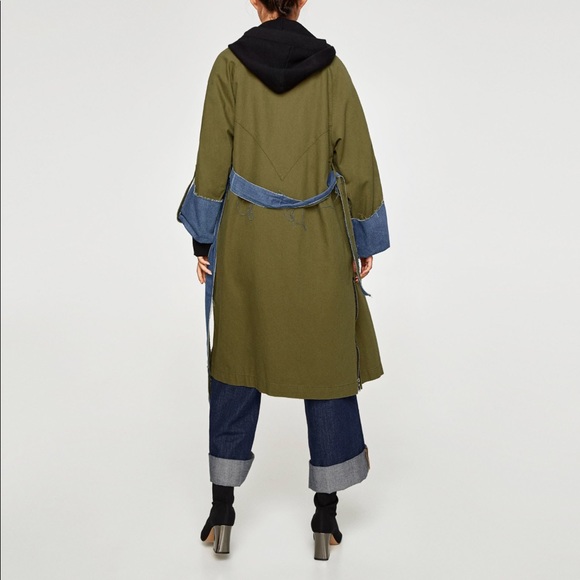 Last drop❗️Zara green jeans long coat - Picture 3 of 8